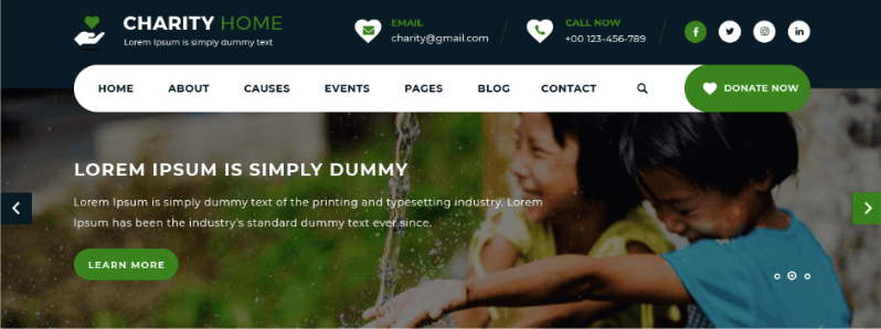 Charity Fundraiser nonprofit WordPress theme