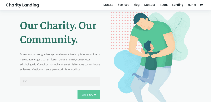 Divi non-profit WordPress theme