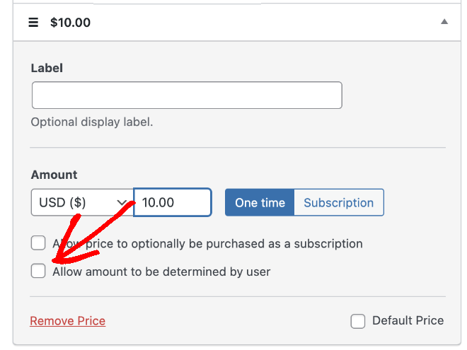 Add a custom donation amount in WP Simple Pay