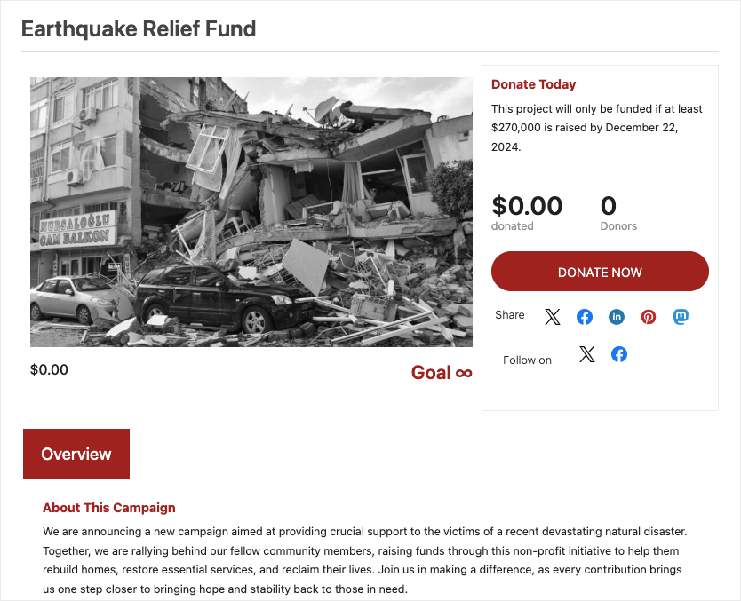 Disaster relief fundraiser