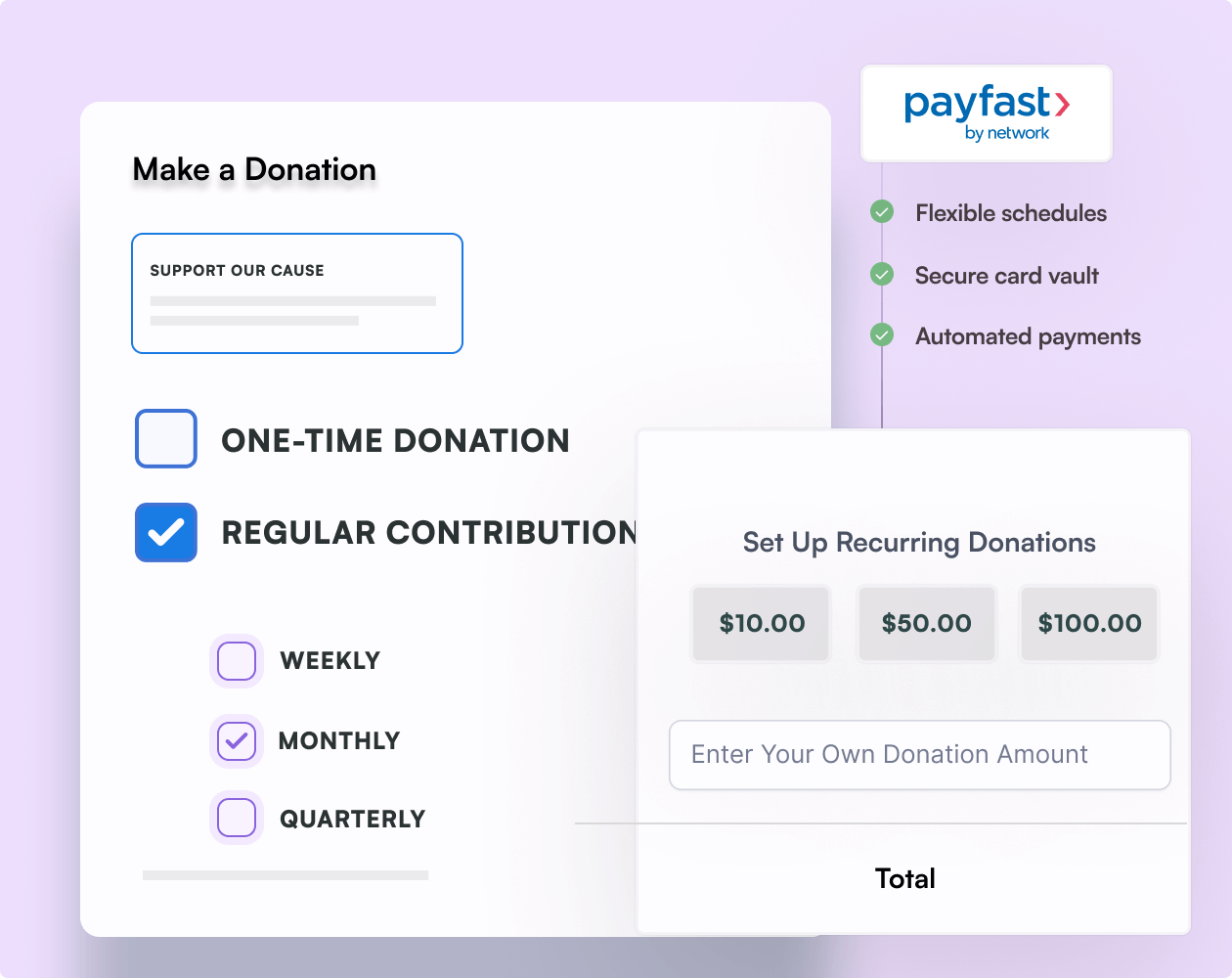 PayFast recurring donations