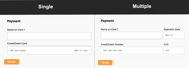 Single vs multiple payment fields