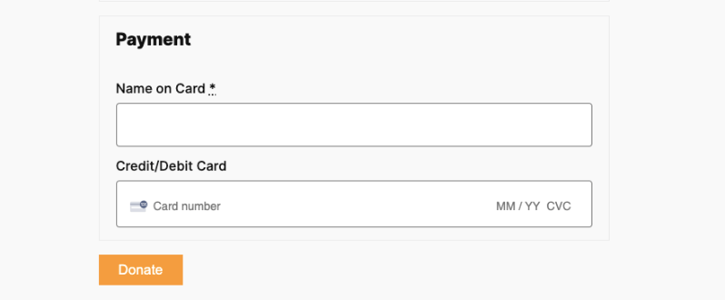 Stripe payment options in donation form