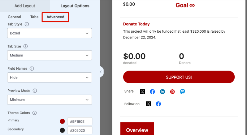 Donation button styles